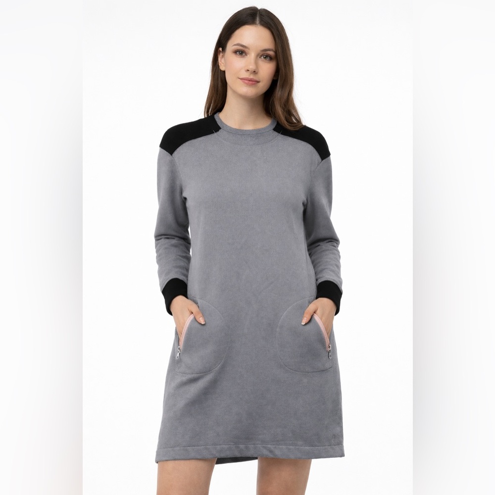 Smartwool dress size medium women’s merino wool in gray black zip pockets